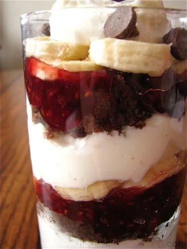 Chocolate, Raspberry, & Banana Breakfast Trifle