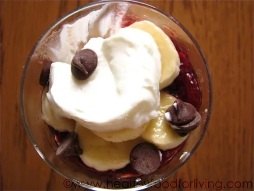 Chocolate, Raspberry, & Banana Breakfast Trifle