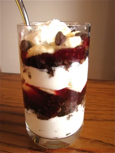 Chocolate, Raspberry, & Banana Breakfast Trifle