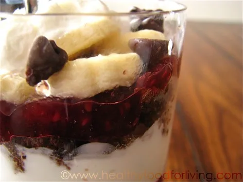Chocolate, Raspberry, & Banana Breakfast Trifle