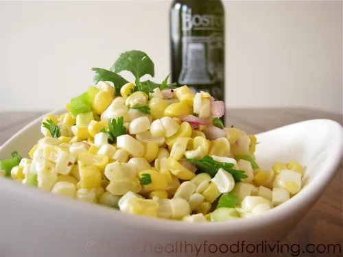 Raw Corn Salad with Cumin Lime Dressing