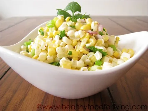 Raw Corn Salad with Cumin Lime Dressing