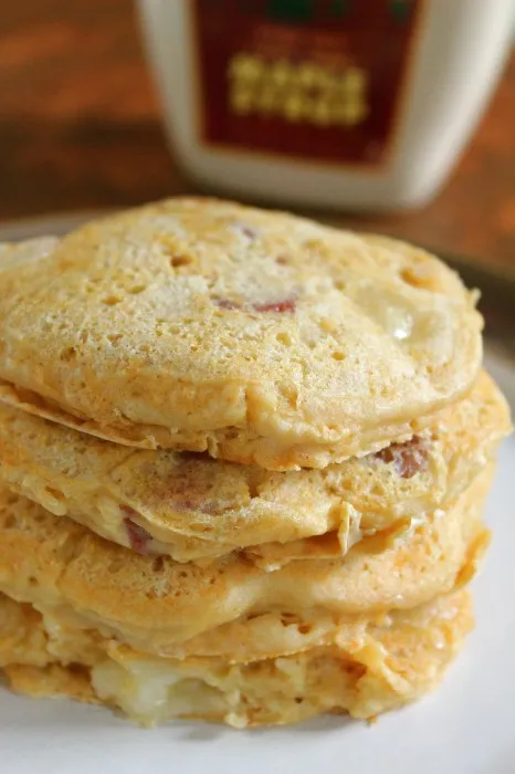 Ham & Cheese Griddle Cakes for One