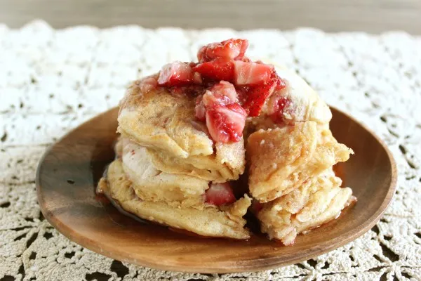 Strawberry Almond Pancakes for One
