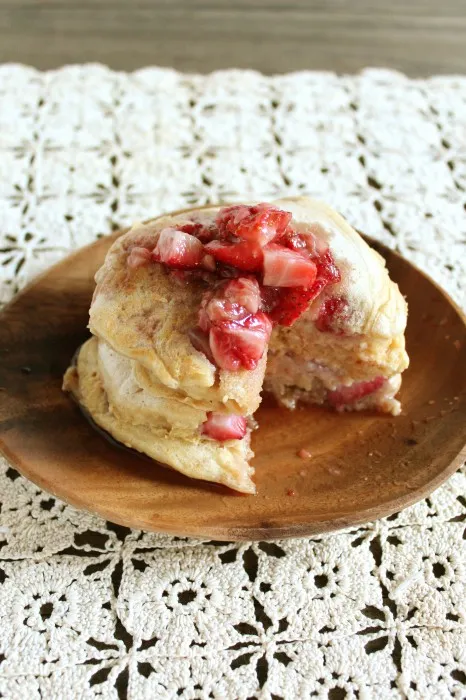 Strawberry Almond Pancakes for One