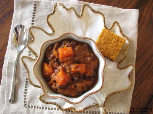 Pumpkin, Sweet Potato, & Black Bean Chili