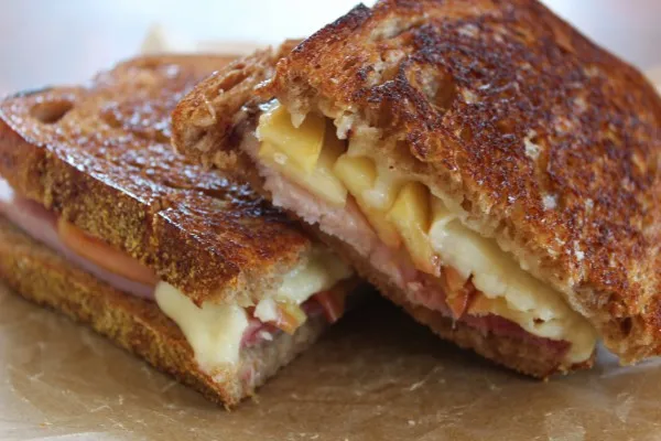 Caramelized Apple + Ham Grilled Cheese