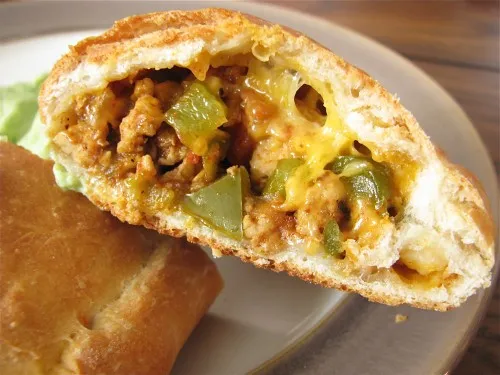 Taco Calzones with Avocado Cream