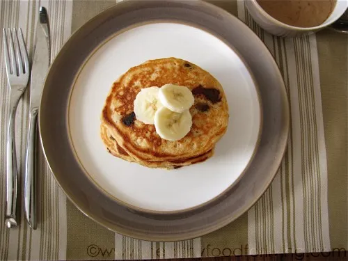 Chocolate Chip Banana Pancakes for One