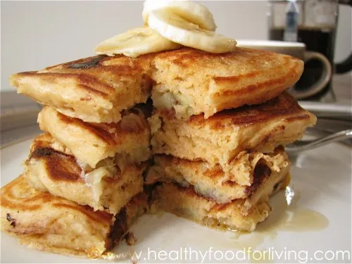Chocolate Chip Banana Pancakes for One