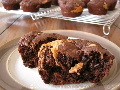 Chocolate Peanut Butter Banana Muffins

