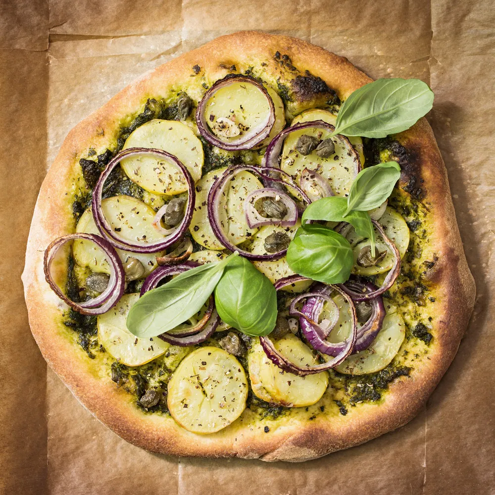 Potato Pesto Pizza
