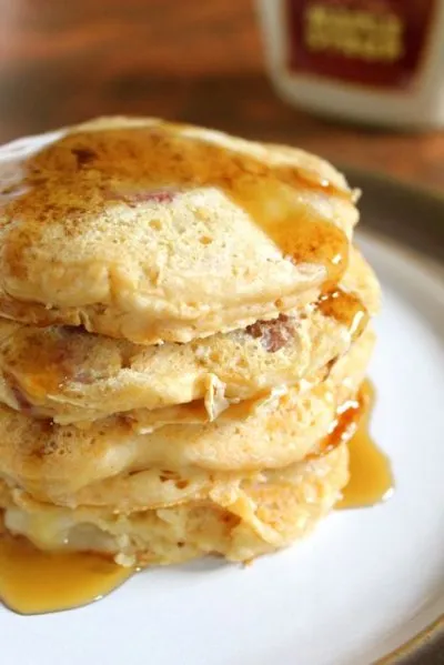 Ham & Cheese Griddle Cakes for One