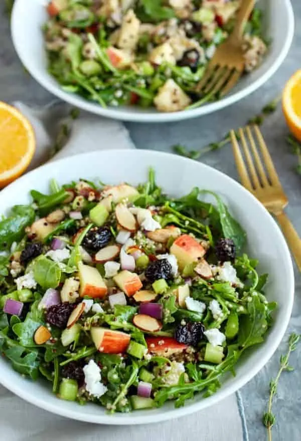 Cherry, Arugula, & Quinoa Salad with Goat Cheese and Almonds