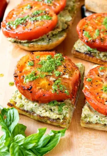 Grilled Ciabatta with Marinated Tomatoes