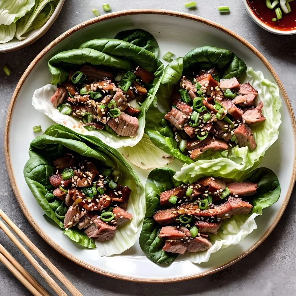 Shaved Pork Lettuce Wraps