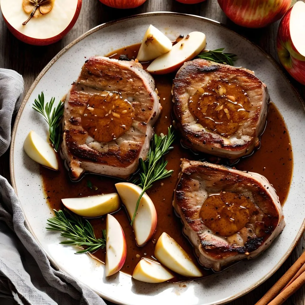 Apple Cinnamon Pork Chops 1024x1024 Thin Boneless Pork Chops Recipe