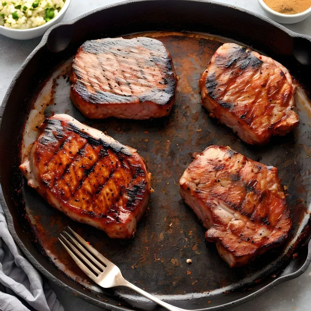 BBQ Rub Thin Boneless Pork Chops