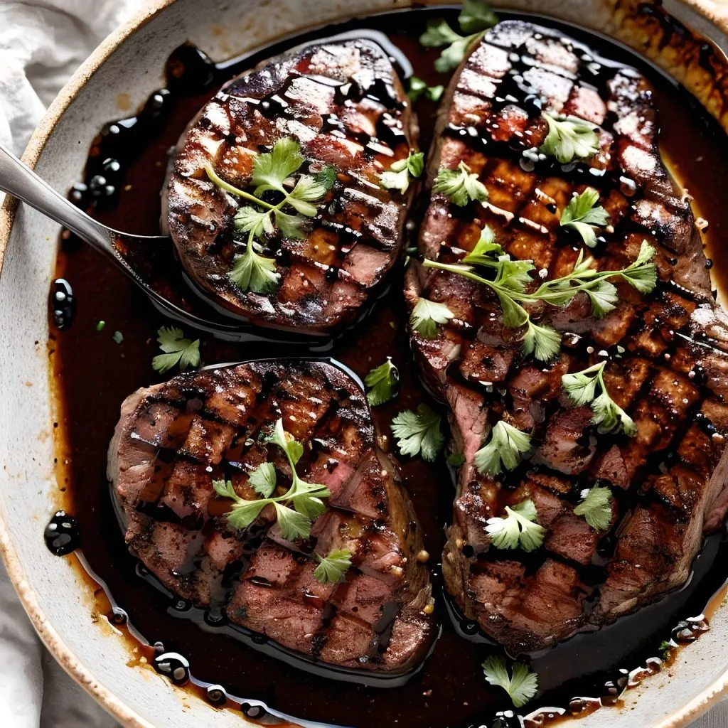 Balsamic Glazed Round Bottom Steak
