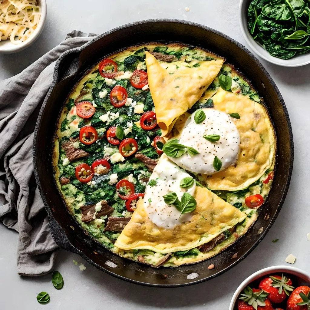 Beef and Spinach Omelette