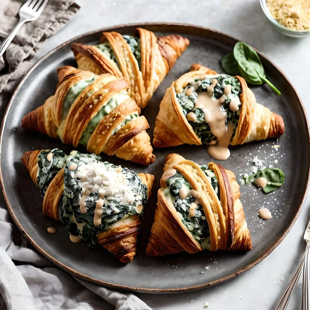 Cheddar And Spinach Croissants 1024x1024 Cheddars Croissants Recipe