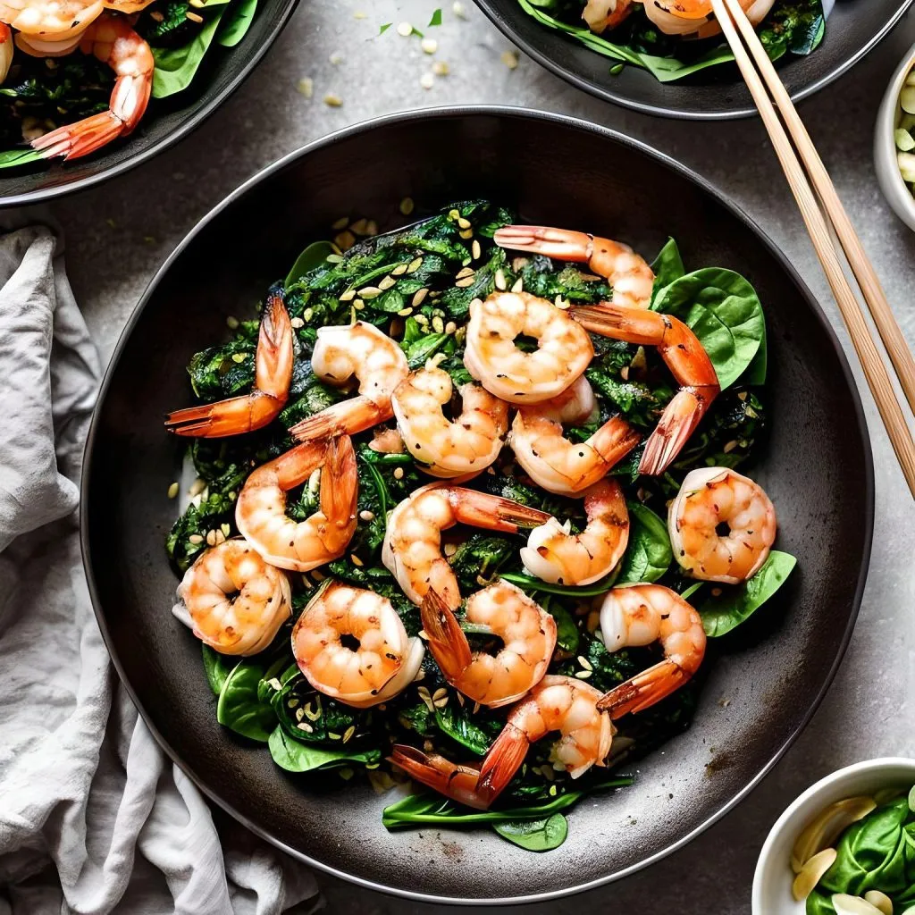 Chinese Spinach And Shrimp Stir Fry 1024x1024 Chinese spinach Recipe