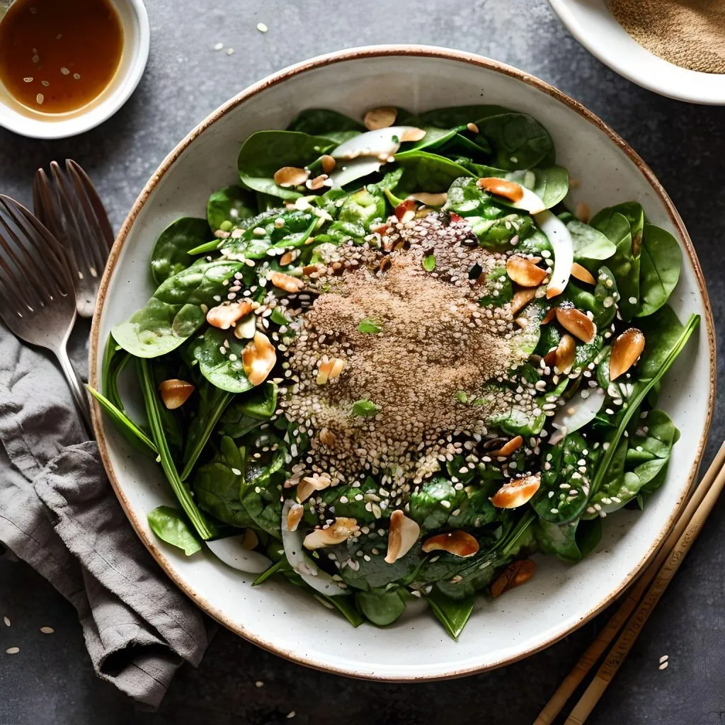Chinese Spinach With Sesame Dressing 1024x1024 Chinese spinach Recipe