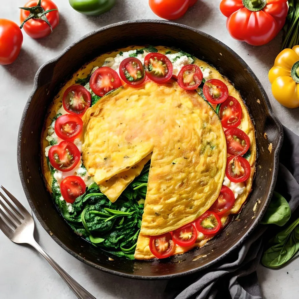 Cottage Cheese And Veggie Omelette 1024x1024 Cottage Cheese Recipe