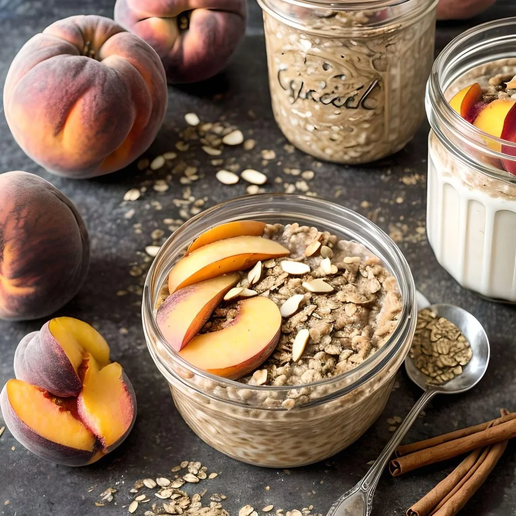 Gluten Free Peach Cobbler Overnight Oats 1024x1024 Gluten Free Peach Cobbler Recipe