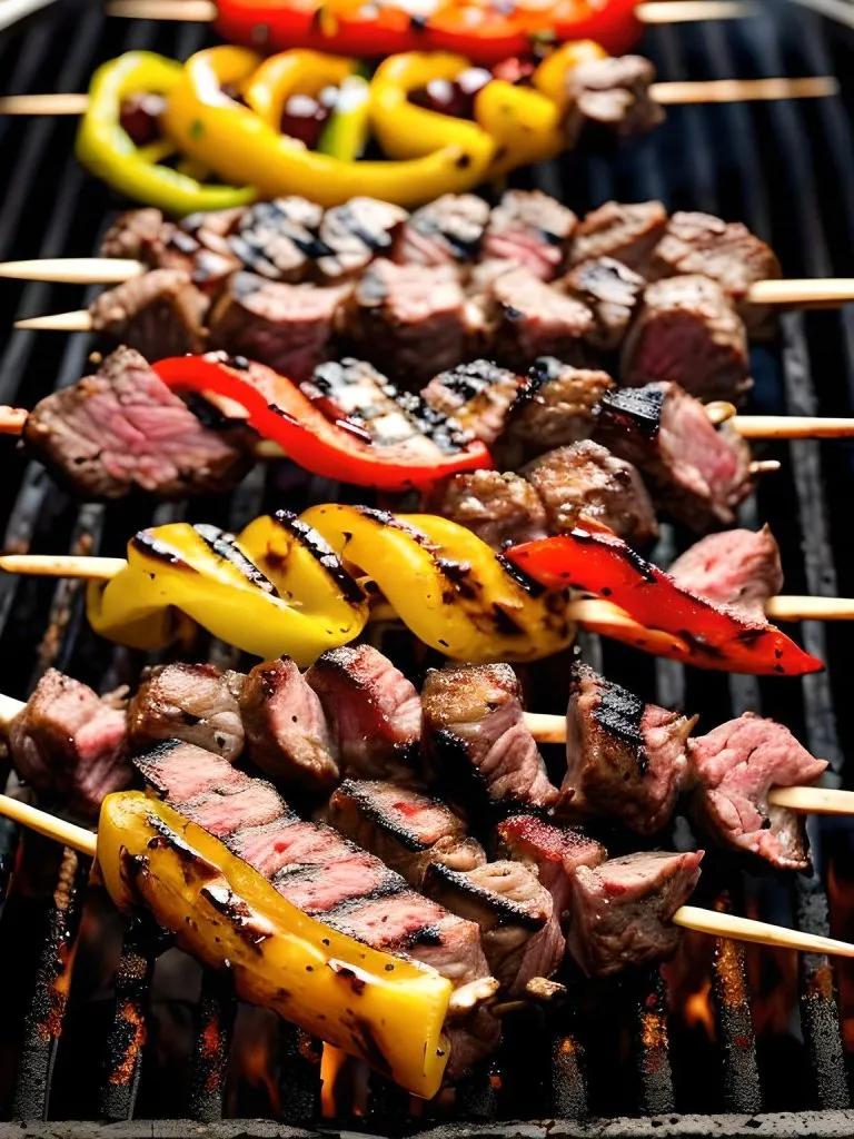 Jamaican Pepper Steak Skewers