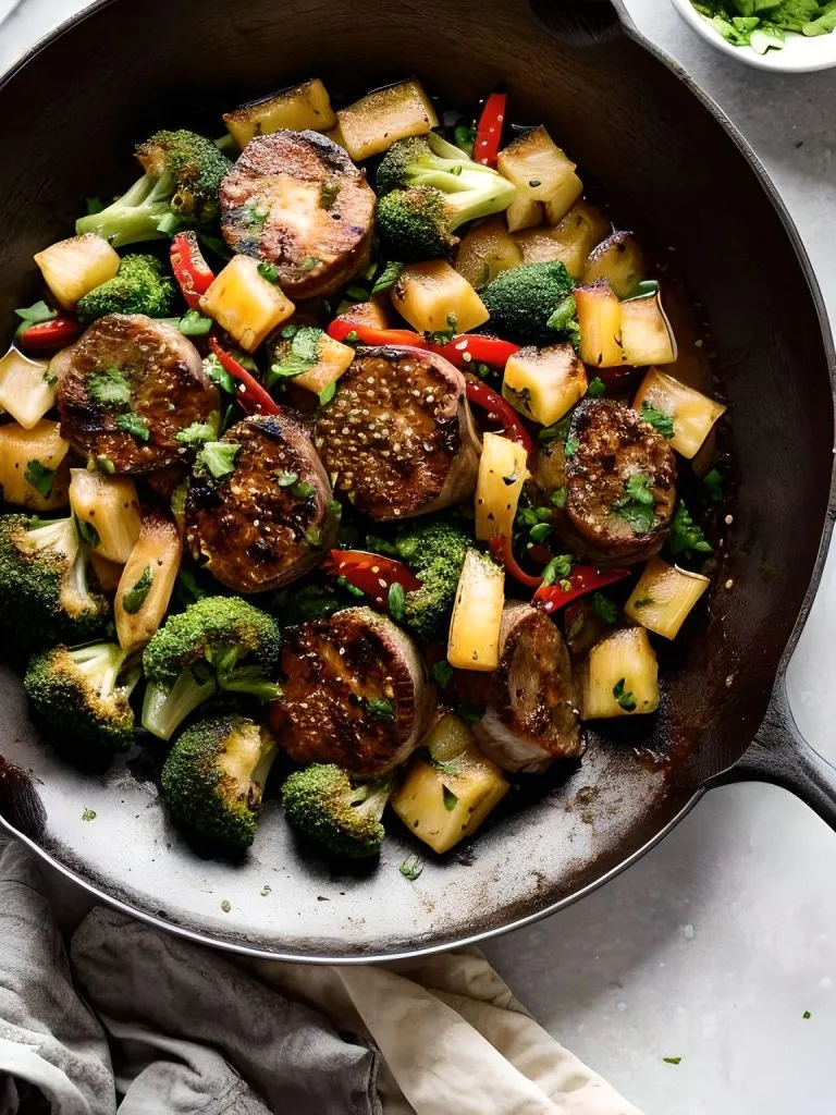 Jamaican Pepper Steak Stir-Fry with Pineapple