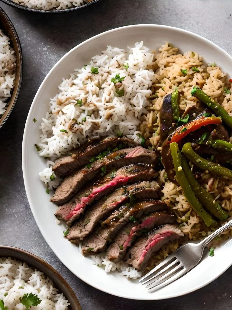 Jamaican Pepper Steak and Rice