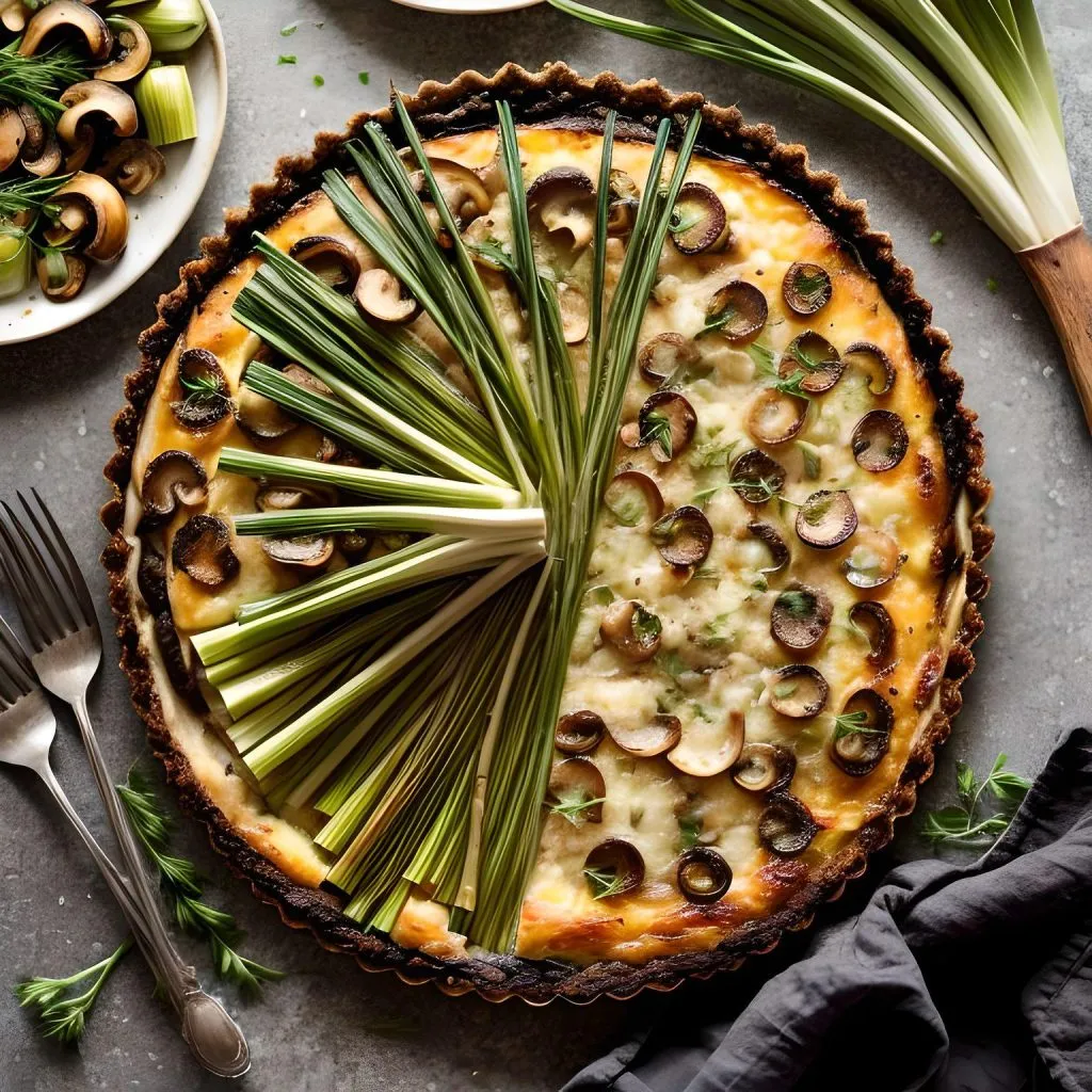 Leek And Mushroom Tart 1 1024x1024 Leek Tart Recipe