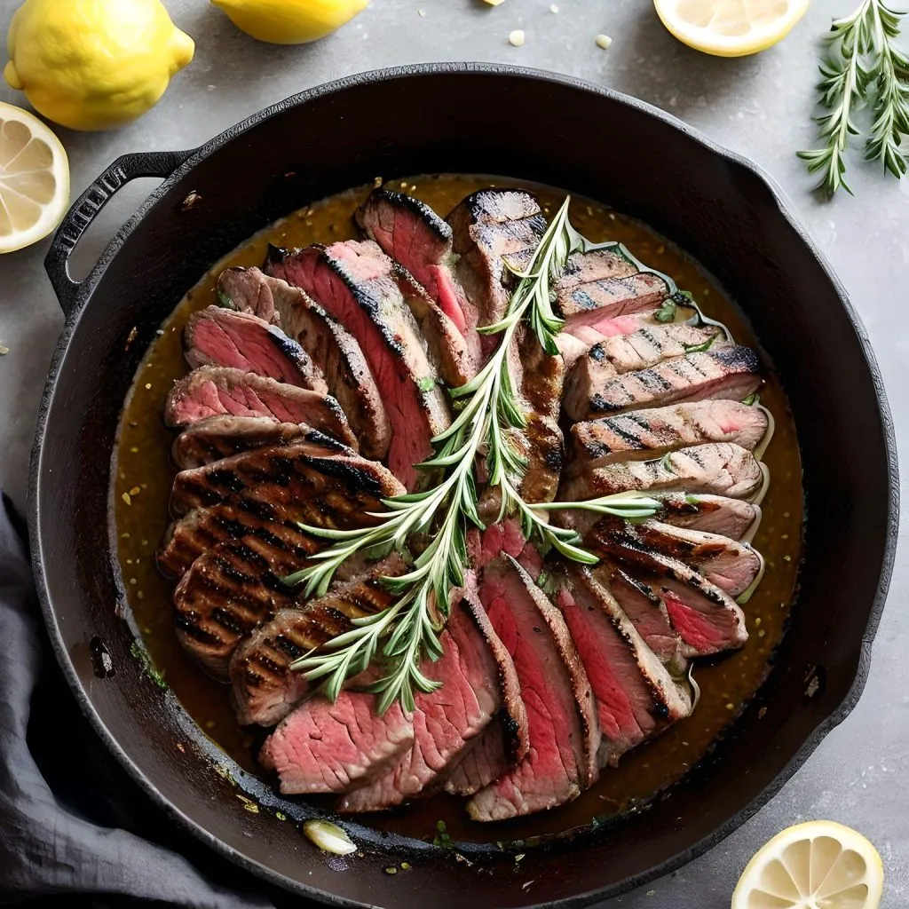 Lemon-Garlic Marinated Round Bottom Steak