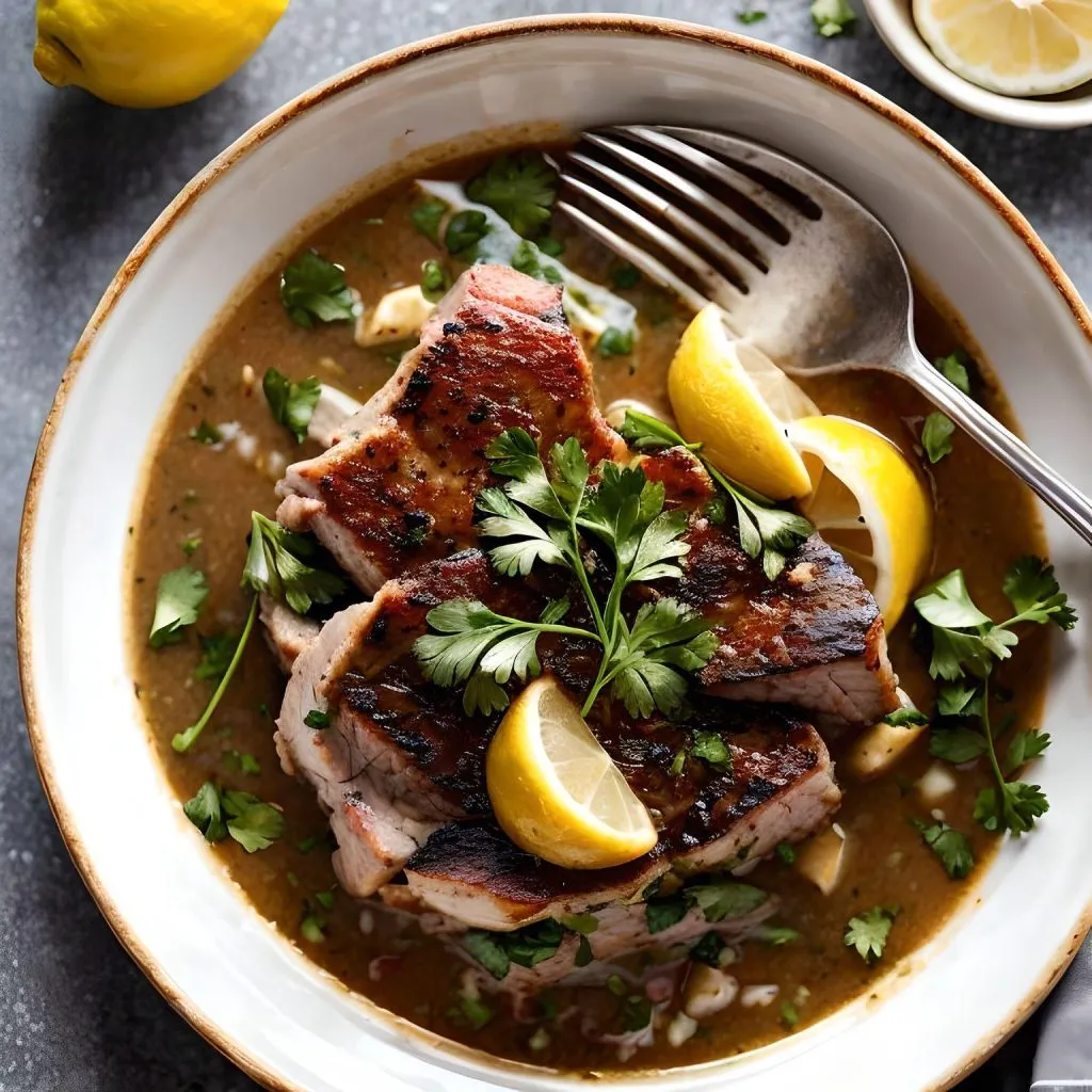 Lemon Garlic Pork Gravy 1024x1024 Gravy Roast Pork Recipe