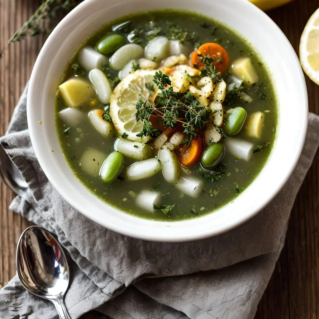 Lemon Herb Lima Bean Soup