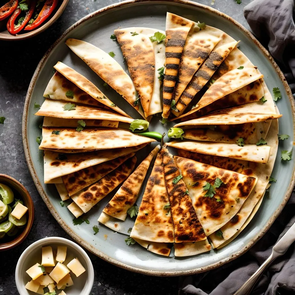 Long Hot Pepper and Cheese Quesadillas