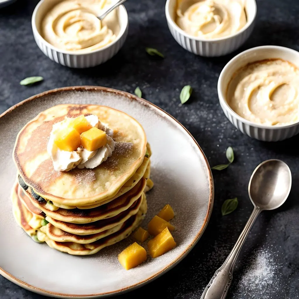 Mango Custard Stuffed Pancakes