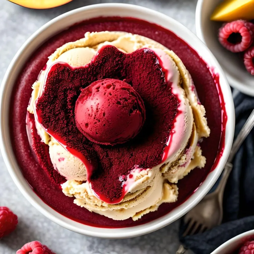 Mango Raspberry Ripple Ice Cream