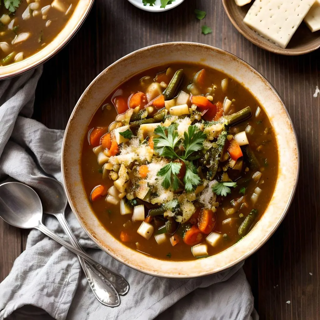 Minestrone with Shaved Parmesan