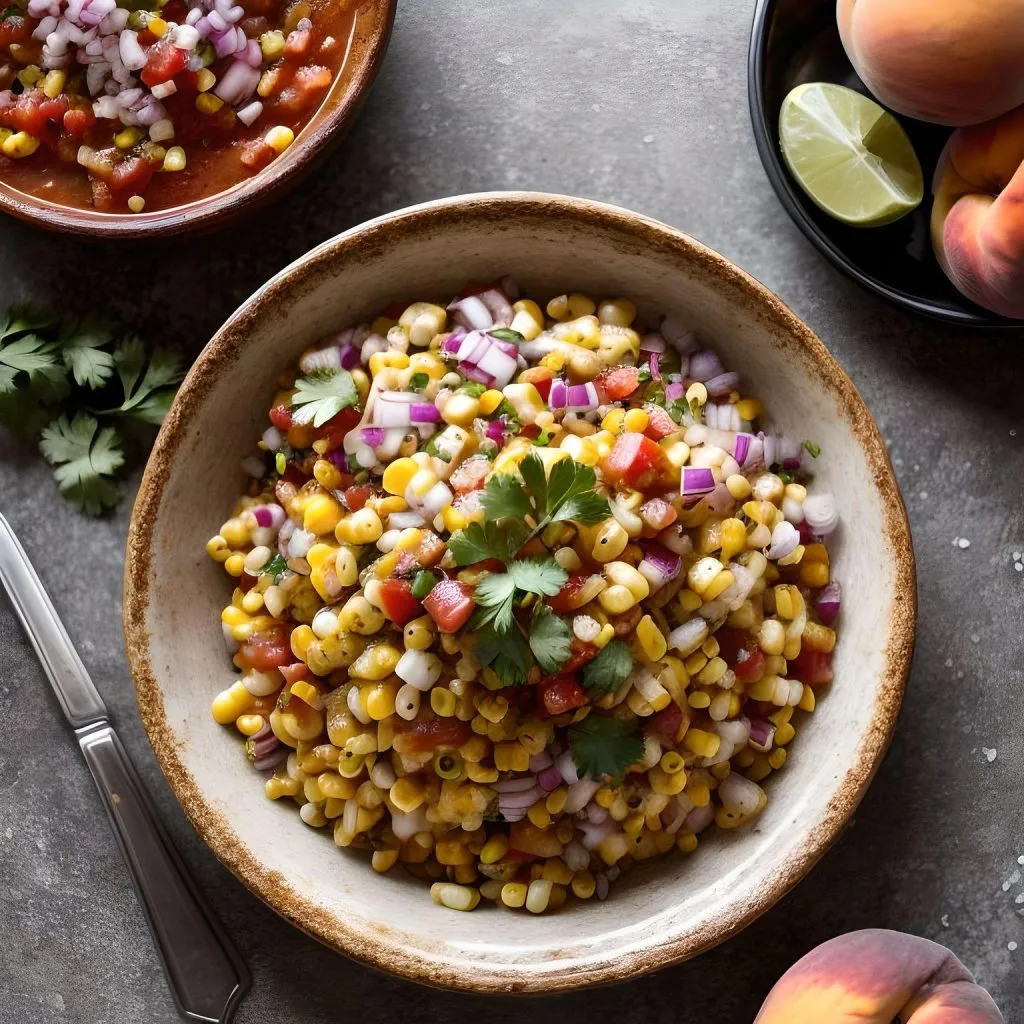 Peach Chipotle Corn Salsa