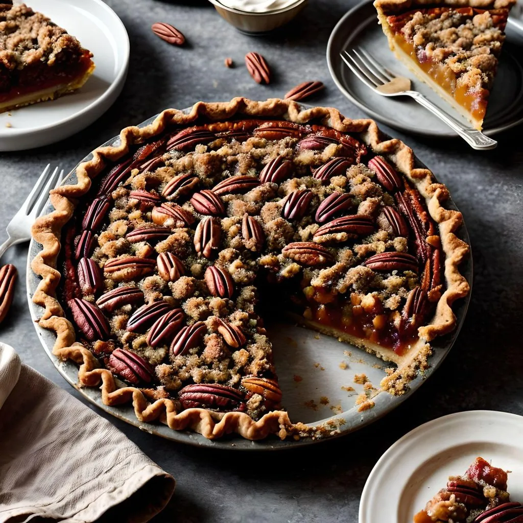 Pecan-Streusel Sweet Potato Pie: