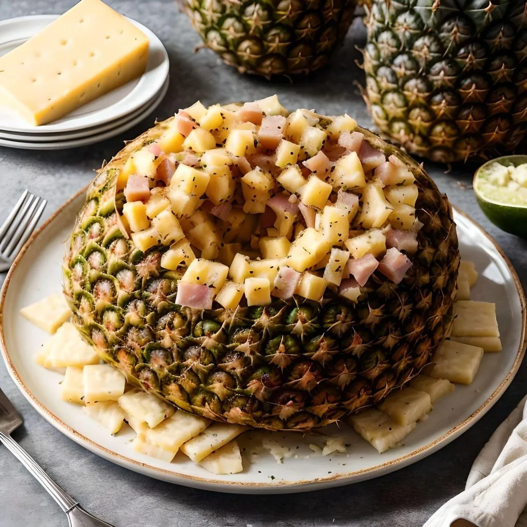 Pineapple Ham And Cheese Ball 1024x1024 Cheese Ball With Ham Recipe