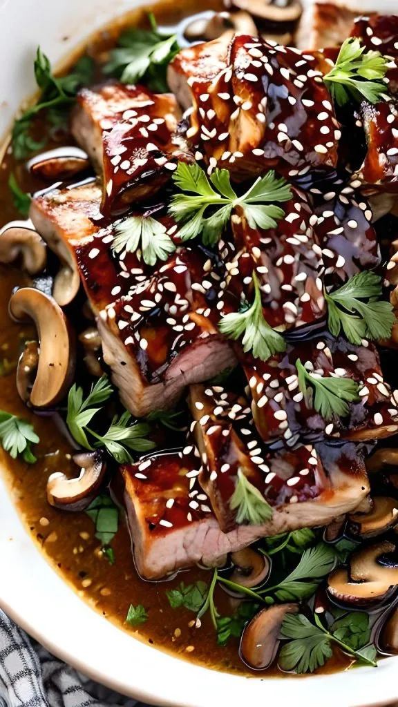 Pork And Mushroom Teriyaki 576x1024 Cubed Pork Recipe