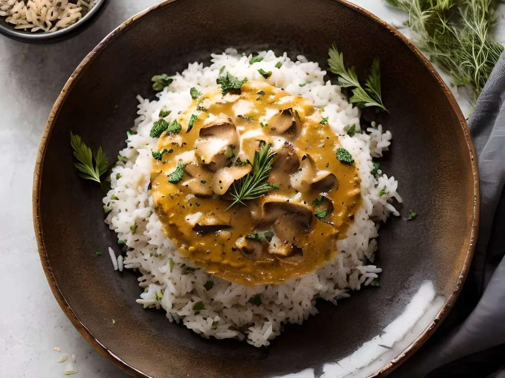 Puffball Mushroom And Herb Buttered Rice 1024x768 Puffball Mushrooms Recipe: A Unique Culinary Adventure