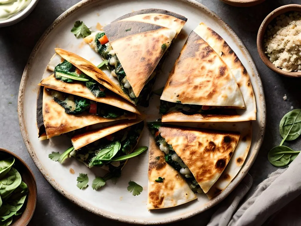Puffball Mushroom And Spinach Quesadillas 1024x768 Puffball Mushrooms Recipe: A Unique Culinary Adventure