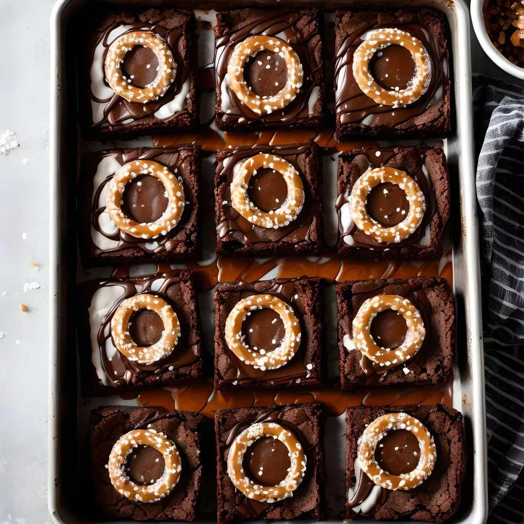 Salted Caramel Pretzel Brownies