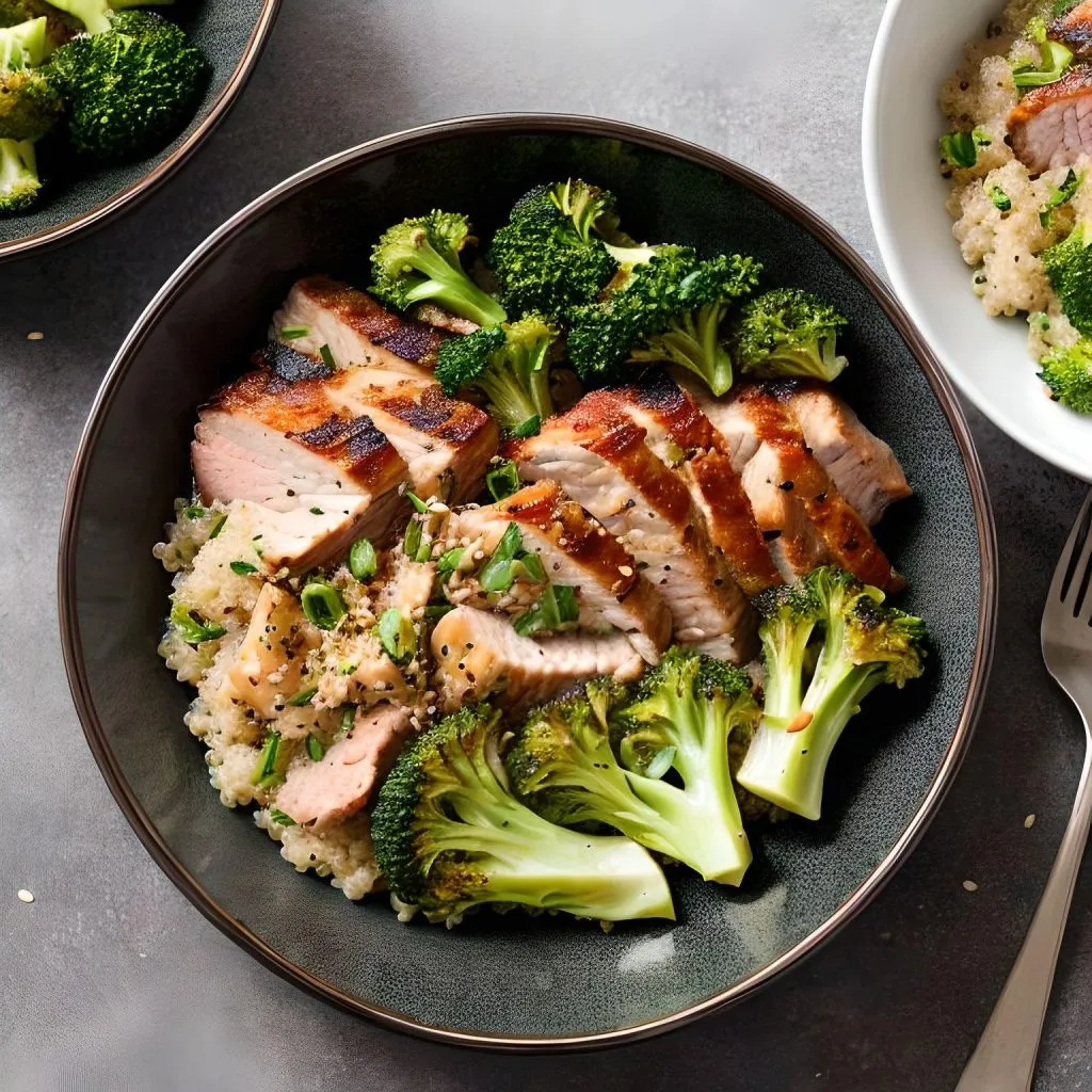Shaved Pork and Broccoli Bowl
