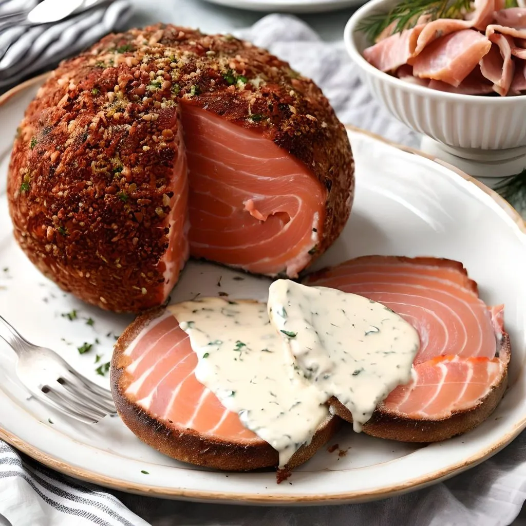 Smoked Salmon Ham And Cheese Ball 1024x1024 Cheese Ball With Ham Recipe