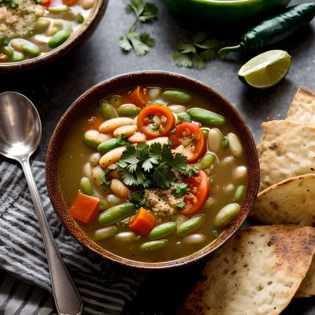Spicy Southwest Lima Bean Soup